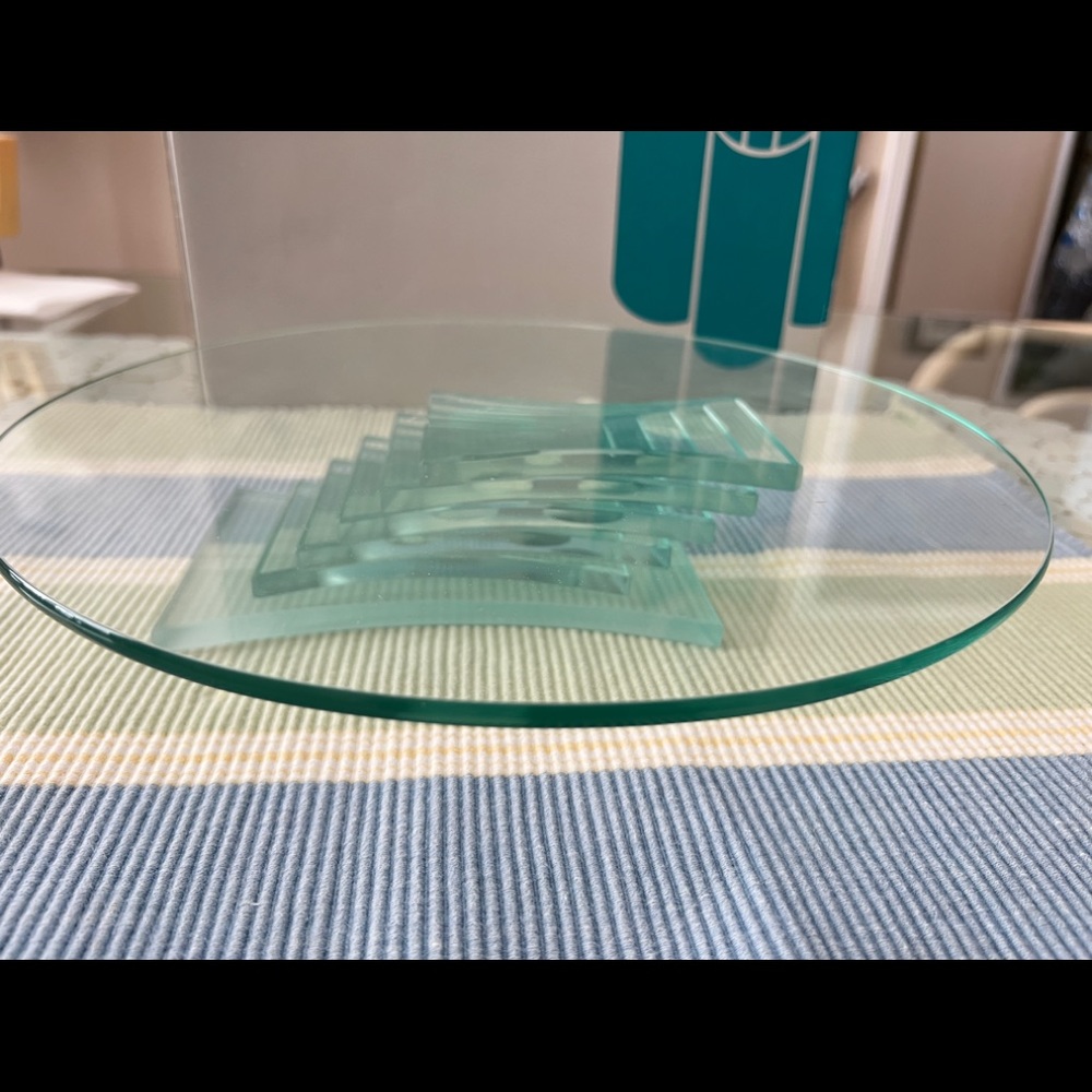 PartyLite Glass 3-wick holder New Without Box